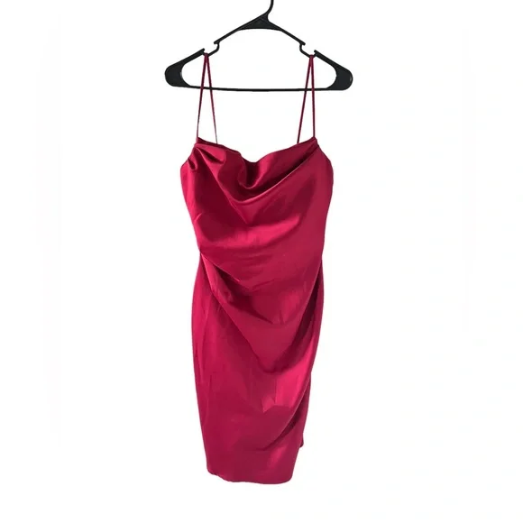 COPY - House of CB Anja Satin Corset Red Midi Dress - Picture 14 of 16
